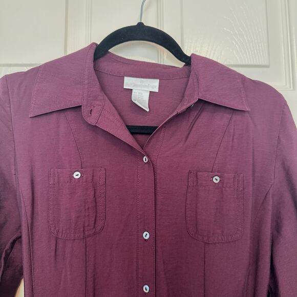 Soft Surroundings Women’s Long-Sleeve Button-Down Belted Maxi Dress Size XS - Picture 4 of 8